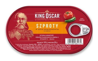 Szproty w sosie pomidorowym z chili -  160g - King Oscar