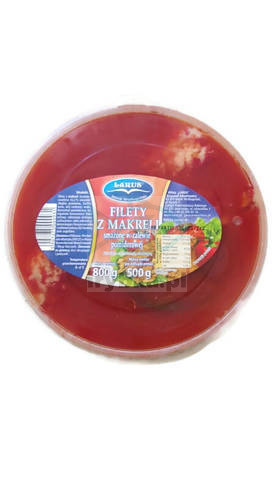 Filety z makreli smażone w sosie pomidorowym / 800g
