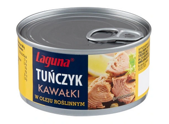Tuńczyk kawałki w oleju roślinnym / 170g / Laguna