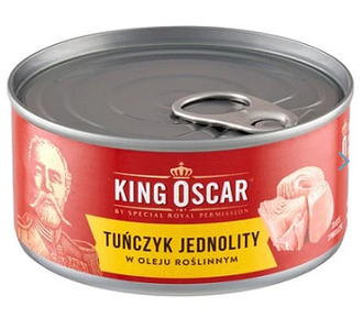 Tuńczyk jednolity w oleju roślinnym / 170g / King Oscar - ZESTAW 6 szt.