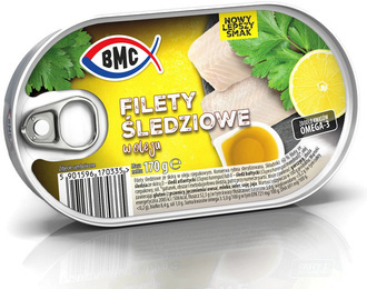 Filety z śledziowe w oleju / 170g / BMC