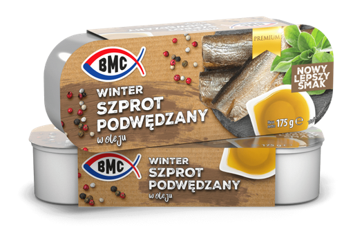 Szprot podwędzany w oleju / 175g / BMC