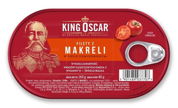 Filety z makreli w sosie pomidorowym -  160g - King Oscar