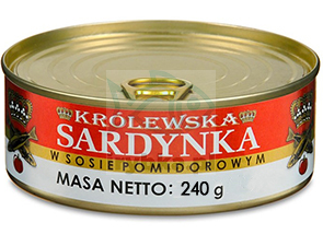 Królewska sardynka w sosie pomidorowym / 240g